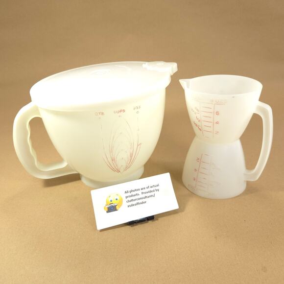 Vintage Tupperware Bundle #500 Mix-N-Store Measuring Pitcher 8 oz Measuring Cup - Picture 2 of 9